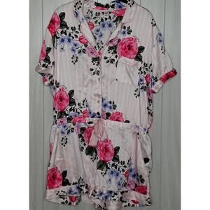 Victoria Secret's Floral Romper Size XL One Piece Pink Tie at the Waist